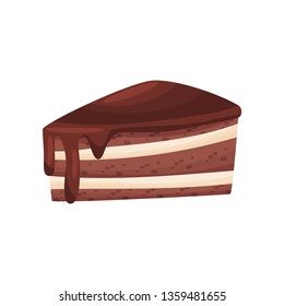 Chocolate cake on white background. Bakery concept.