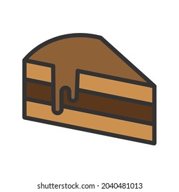 Chocolate cake piece icon vector image. Can also be used for Physical Fitness. Suitable for mobile apps, web apps and print media.