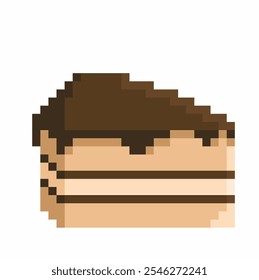 chocolate cake in pixel art