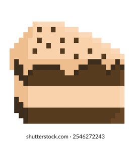 chocolate cake in pixel art