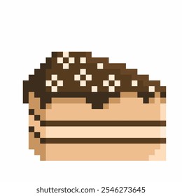 chocolate cake in pixel art