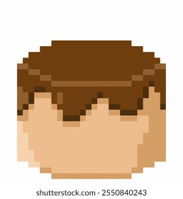 chocolate cake in pixel art. 