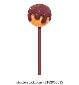 Chocolate cake pop icon cartoon vector. Candy stick. Star heart