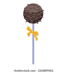 Chocolate cake pop icon isometric vector. Party food. Celebration candy