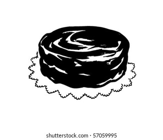 Chocolate Cake - Retro Clip Art