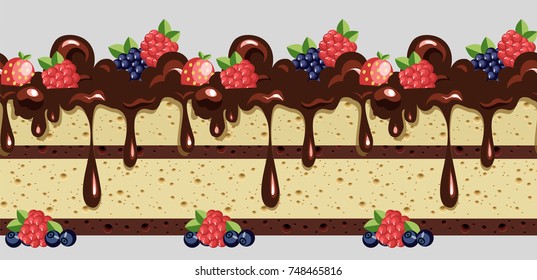 chocolate cake. seamless pattern