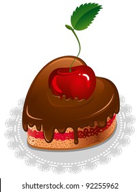 Bolo de chocolate em forma de coração