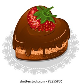 Chocolate cake in the shape of the heart