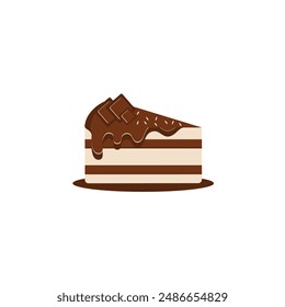 Chocolate cake slice vector clipart