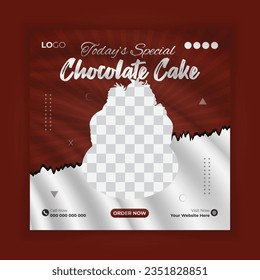 Chocolate cake social media post design template