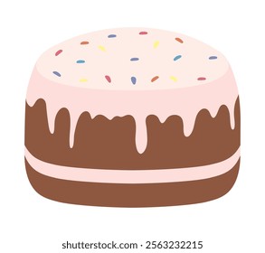 chocolate cake with sparkles isolated icon