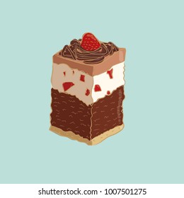 chocolate cake with strawberry