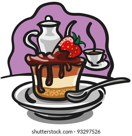 Chocolate Cake with Strawberry