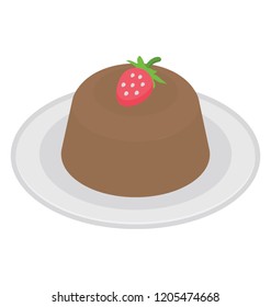 
A chocolate cake with strawberry topping 

