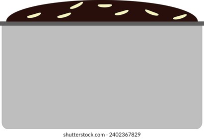 chocolate cake in cake tin 