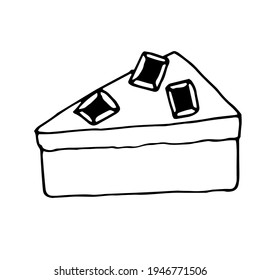 Pastel de chocolate, ilustración de doodle vectorial, dibujo a mano