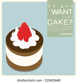 Chocolate Cake, Vector Icon