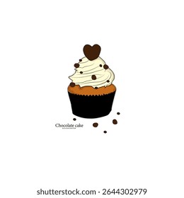 Imagen de Ilustración vectorial de pastel de chocolate adecuada para el diseño del producto.