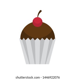 chocolate cake, vector illustration isolated on white background