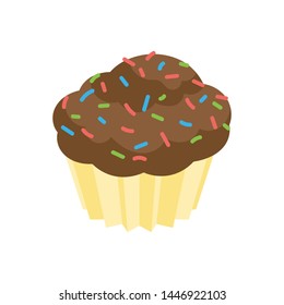 chocolate cake, vector illustration isolated on white background