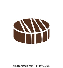 chocolate cake, vector illustration isolated on white background