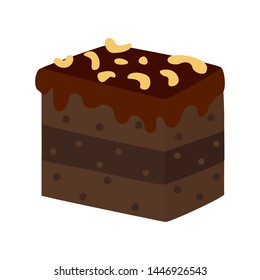 chocolate cake, vector illustration isolated on white background