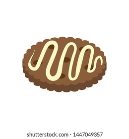 chocolate cake, vector illustration isolated on white background
