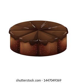 chocolate cake, vector illustration isolated on white background
