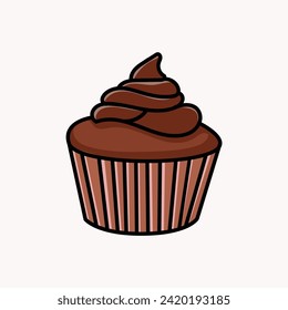chocolate cake vector illustration isolated on white background.