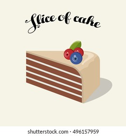 Chocolate cake with white chocolate, blueberries and cramberrie