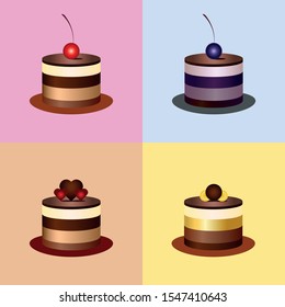 Chocolate cakes with different tastes