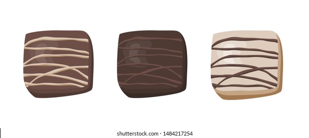 Chocolate candies isolated vector illustration