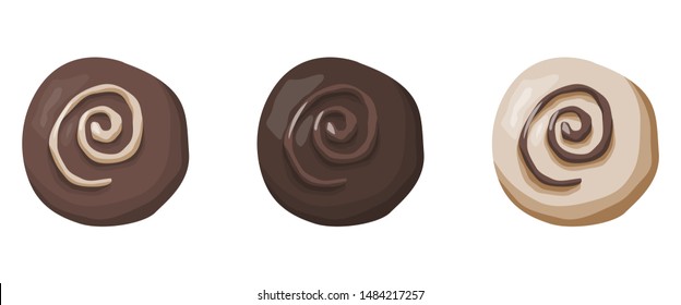 Chocolate candies isolated vector illustration