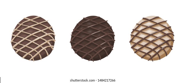 Chocolate candies isolated vector illustration