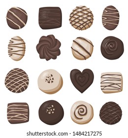 Chocolate candies isolated vector illustration