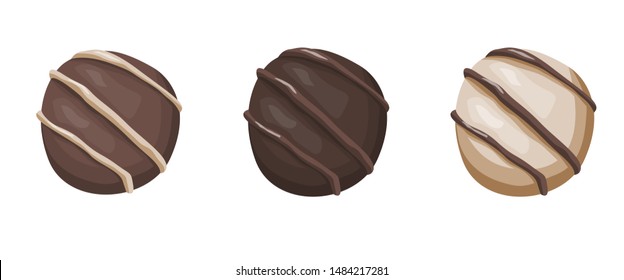 Chocolate candies isolated vector illustration