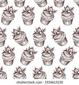 Chocolate candies seamless pattern background with sweet food desserts. Vector truffles and bars with praline, cocoa and caramel, nuts, milk and sugar toppings.