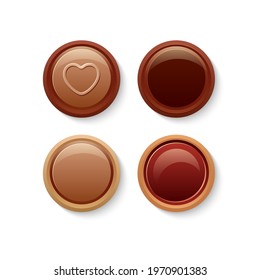 Chocolate candies set, realistic vector illustration 10 EPS, for special holidays, valentine day and coffee break
