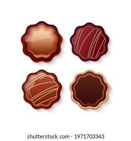 Chocolate candies set, realistic vector illustration 10 EPS, for special holidays, valentine day and coffee break