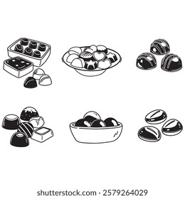 chocolate candies vector illustration. Luxury chocolate truffle