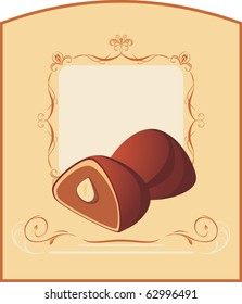 Chocolate candies. Wrapping. Vector