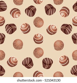 Chocolate candies.Seamless pattern. Design for textiles, napkins, tapestries, tablecloths, wrapping paper