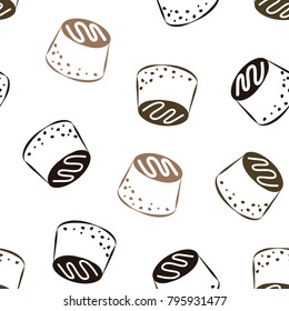 Chocolate candies.Seamless pattern. Design for textiles, napkins, tapestries, tablecloths, wrapping paper