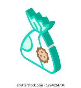 vector de icono isométrico de alergia a los dulces de chocolate. signo de alergia a los dulces de chocolate. ilustración de símbolo aislado