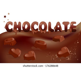 chocolate and candy background. vector illustration