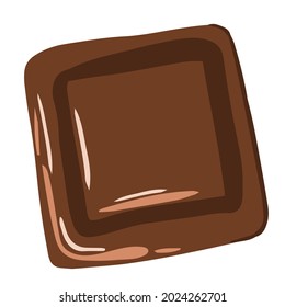 Chocolate candy, chocolate bar, isolated pieces, milk and white chocolate. Cartoon illustration, modern design. Vector image of candies, Print