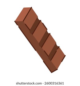 Chocolate candy bar with rectangular segments. Vector