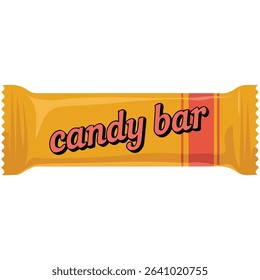 Chocolate candy bar wrapper isolated vector illustration on white background