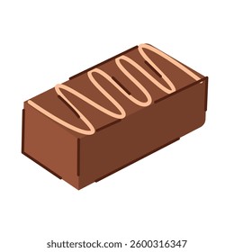 Chocolate candy bar with zigzag icing detail. Vector
