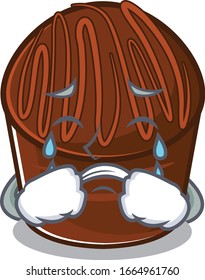 Chocolate candy cartoon character concept with a sad face